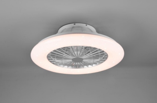 Immagine di Ventilatore Lampadario Multifunzione Led Dimmer RGBW Stralsund Alluminio Trio Lighting