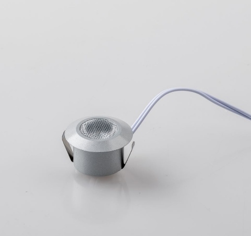 Immagine di Kit 3 Mini Faretti Da Incasso Rotondi Led 1W 4000K Grigio Silver