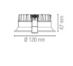 Immagine di Incasso Rotondo Led 12w CCT 120 mm Bianco Ottica 98
