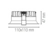 Immagine di Faretto Da Incasso Bianco Led CCT 10w Quadrato 110 mm Ottica 98