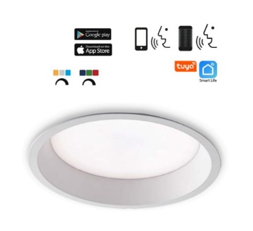 Immagine di Faretto Da Incasso Led 12w RGB+CCT Rotondo 120 mm Funzione Smart