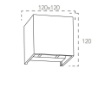 Immagine di Applique Led Cubo 12 cm cct 20w Corten Da Esterno Ottica Regolabile IP54