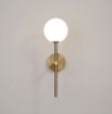 Immagine di Applique Doris Oro Antico Con Sfera Bianca IP44 ACB