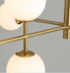 Immagine di Lampadario Doris Oro 8 Sfere Vetro Bianco Per Soggiorno ACB