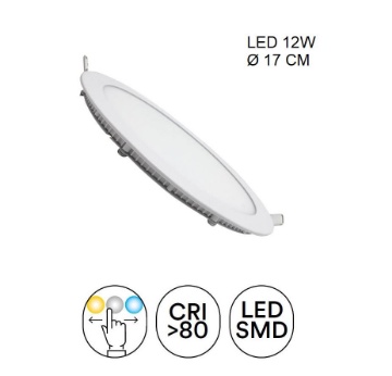 Immagine di Incasso Led Rotondo Ultra Sottile Bianco 170mm CCT 12w