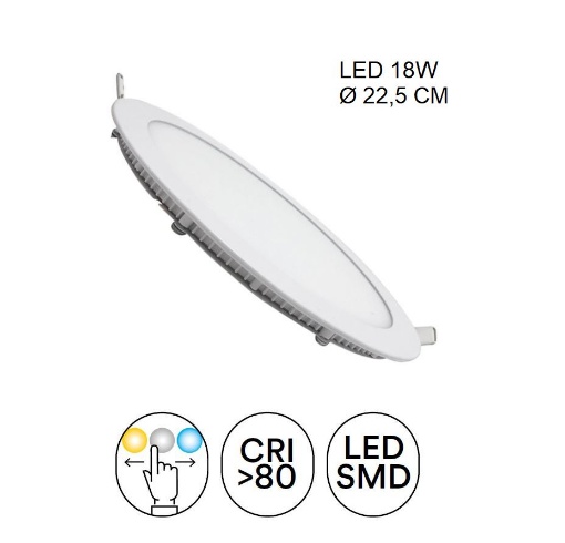 Immagine di Faretto Ultra Sottile Bianco 225mm Led CCT 18w Luce Selezionabile