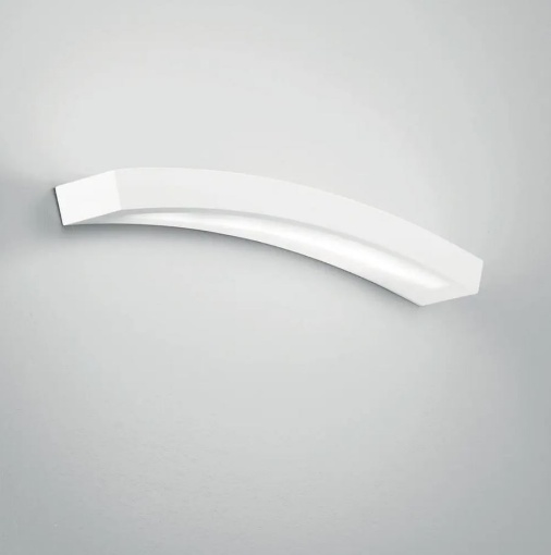 Immagine di Applique Curva Gesso Verniciabile 55 Cm Led 12w Luce Selezionabile