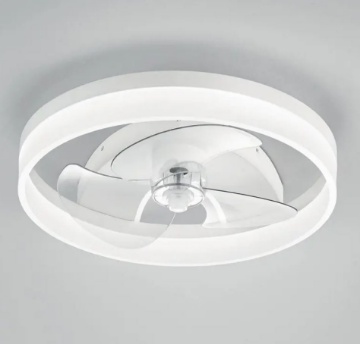 Immagine di Plafoniera Bianco Tonda con Ventilatore Luce Led CCT Dimmerabile