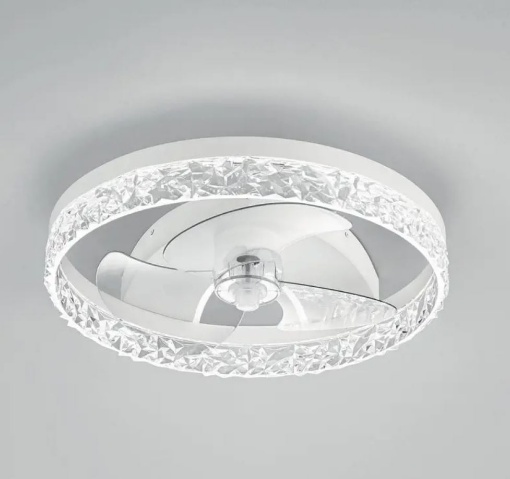 Plafoniera Con Ventilatore Effetto Diamantato Led CCT Dimmerabile