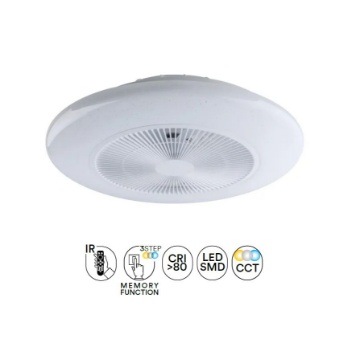 Immagine di Plafoniera Ventilatore Bianco Luce LED CCT Dimmerabile 46w