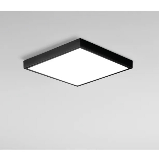 Immagine di Plafoniera Bagno Quadrata 24x24cm Led 24w Nero IP44