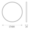 Immagine di Plafoniera Bianca Cerchio Led Dimmer CCT 2800/5000k Koe Ø60 cm IP43 ACB