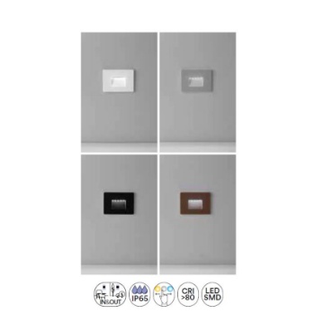 Immagine di Segnapasso Rettangolare Led CCT 3w IP65 Incasso Per Cassetta 503
