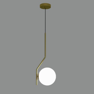 Immagine di Sospensione Maui Oro Con Sfera Vetro Bianco ACB