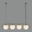 Immagine di Lampadario Da Tavolo Oro Anticato 4 Sfere Vetro Bianco Maui ACB