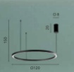 Immagine di Lampadario Hoop 120 cm Grande Anello Bianco Led CCT 60w Fan Europe