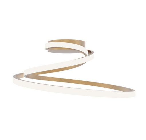 Immagine di Plafoniera Moderna Spirale Led 40w Oro Kelvin Regolabile