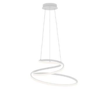 Immagine di Sospensione Moderna Bianca Design Curvo Led 60w Kelvin Selezionabile