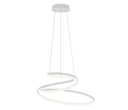 Immagine di Sospensione Moderna Bianca Design Curvo Led 60w Kelvin Selezionabile