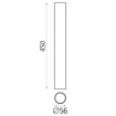 Immagine di Lampada Da Soffitto Cilindro Nero 45 cm Zoom GU10 ACB