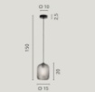 Immagine di Lampadario Pendente Per Comodini Boccia Vetro Rombi Ashford Ø15 cm Fan Europe