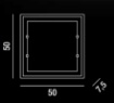Immagine di Plafoniera Quadrata 50x50cm In Vetro Bianco Frame 4xE27 Perenz