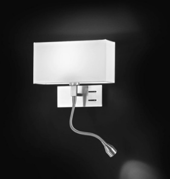 Immagine di Applique Squadrata Con Faretto Orientabile Lato Destro Hotel Perenz