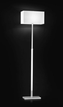 Immagine di Piantana Cromo Moderna 160cm Con Paralume Squadrato Bianco Hotel Perenz