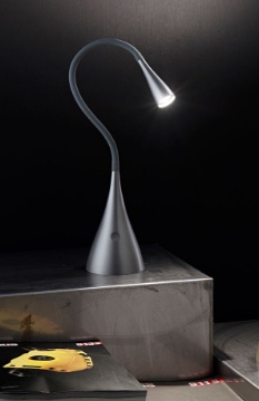 Immagine di Lampada Grigia da Scrivania Braccio Orientabile Led 3w Perenz