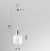 Immagine di Lampadario Boccia Vetro Trasparente Fellini Cromo 30cm Fan Europe