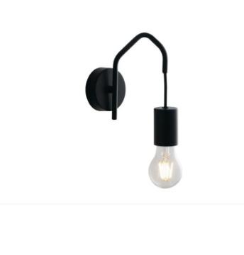 Immagine di Applique In Metallo 1xE27 Habitat Nero Fan Europe
