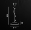 Immagine di Sospensione Rotonda Per Cucina Vetro Bianco Ø45 cm Skirt Perenz