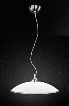 Immagine di Sospensione Rotonda Per Cucina Vetro Bianco Ø45 cm Skirt Perenz