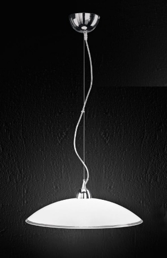 Immagine di Sospensione Rotonda Per Cucina Vetro Bianco Ø45 cm Skirt Perenz