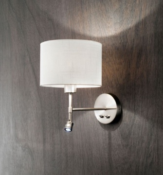Immagine di Applique Con Paralume e Luce Da Lettura Led Round Hotel Perenz