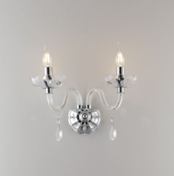 Immagine di Applique in cristallo Riflesso 2 luci cromo design Fan Europe