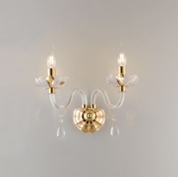 Immagine di Applique in cristallo Riflesso 2 luci oro design Fan Europe