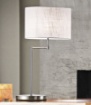 Immagine di Lampada da Tavolo Cromo Orientabile con Paralume Bianco Round Hotel Perenz