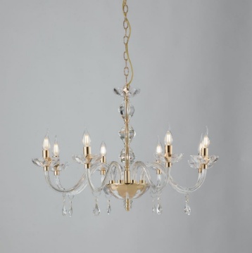Immagine di Lampadario Cristallo 8 Luci Oro Per Salone Classico Riflesso Fan Europe