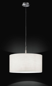 Immagine di Sospensione Round Hotel Con Paralume In Tessuto Bianco 50 cm Perenz