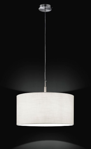 Immagine di Sospensione Round Hotel Con Paralume In Tessuto Bianco 50 cm Perenz