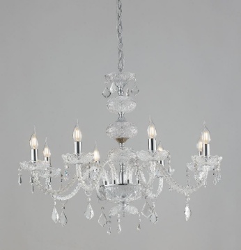 Immagine di Lampadario Classico Per Sala Da Pranzo Vetro Cristallo 8 Luci Incanto Fan Europe