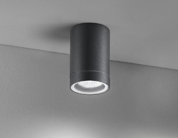 Immagine di Faretto Cilindro Da Soffitto Per Esterno IP44 Pendo Grafite Perenz