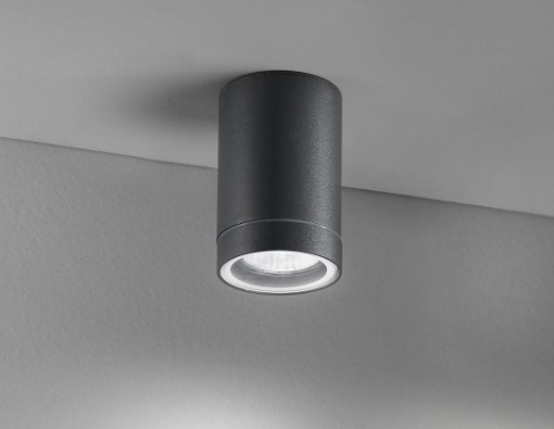 Immagine di Faretto Cilindro Da Soffitto Per Esterno IP44 Pendo Grafite Perenz