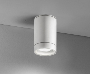 Immagine di Plafone Faretto Cilindro Bianco Esterni IP44 Pendo Perenz