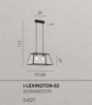 Immagine di Lampadario Industriale 2 Luci Metallo Nero Vetro Trasparente Lexington Fan Europe