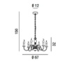 Immagine di Lampadario Classico Tortora Opaco 6 Luci Ducale Perenz 6262 TO