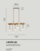 Immagine di Lampadario Industriale Orizzontale Legno 6 Luci Pendenti Corda Rope S6 Fan Europe