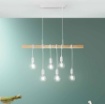 Immagine di Lampadario Legno Per Tavolo Stile Nordico 6 Pendenti Arizona