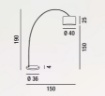 Immagine di Piantana Moderna ad Arco Metallo Bianco Perenz 6304 B